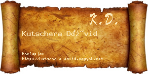 Kutschera Dávid névjegykártya